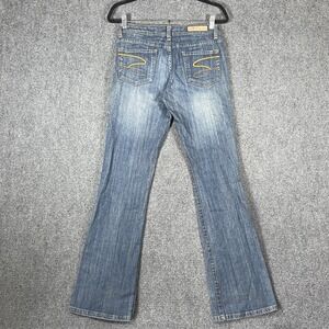 Seven7 Jeans Classic Flare Mid Wash Low Rise Stretch Jeans Womens Size 28x32